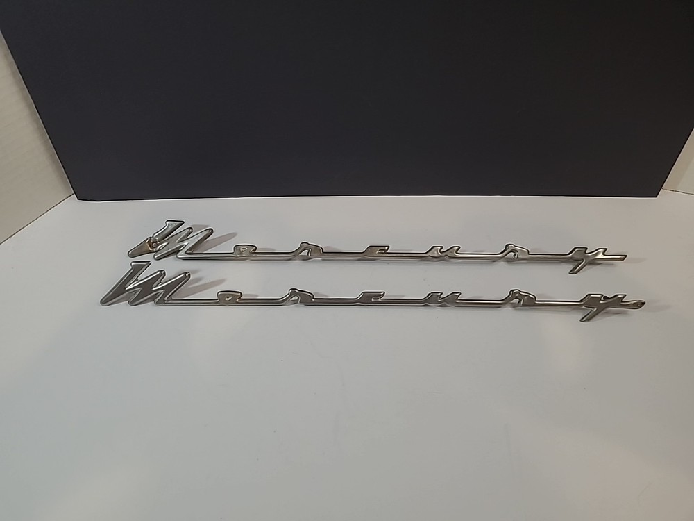 1955-56 Mercury Monterey Script OEM Quarter Panel Original Emblems