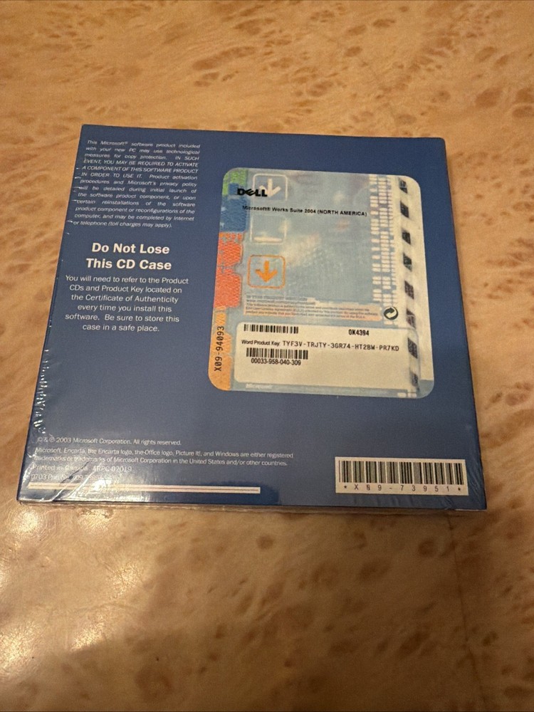 Microsoft Works Suite 2004 Software Disc w/ License Key SEALED