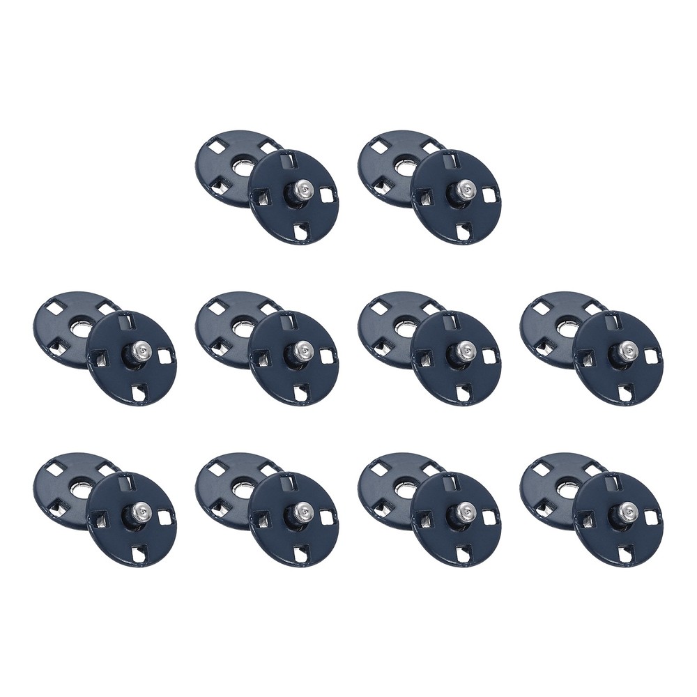 10 Sets Sewing Snap Buttons, Press Buttons Snap Fasteners 10mm, Navy