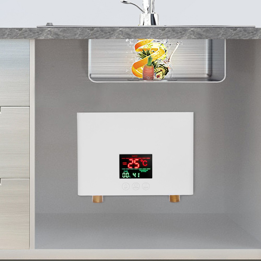 110V Kitchen Electric Hot Tankless Water Heater Shower Instant Boiler Bathroom