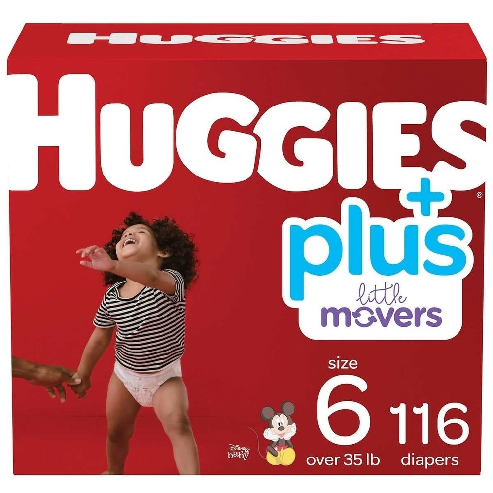 Huggies Plus Diapers, Size 6 (35+ Pounds), 116 Count