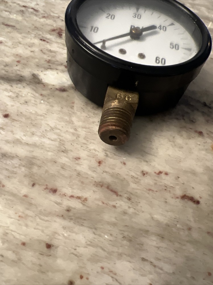 USG 60 PSI Full Scale Range Pressure Meter 0-60 PSI