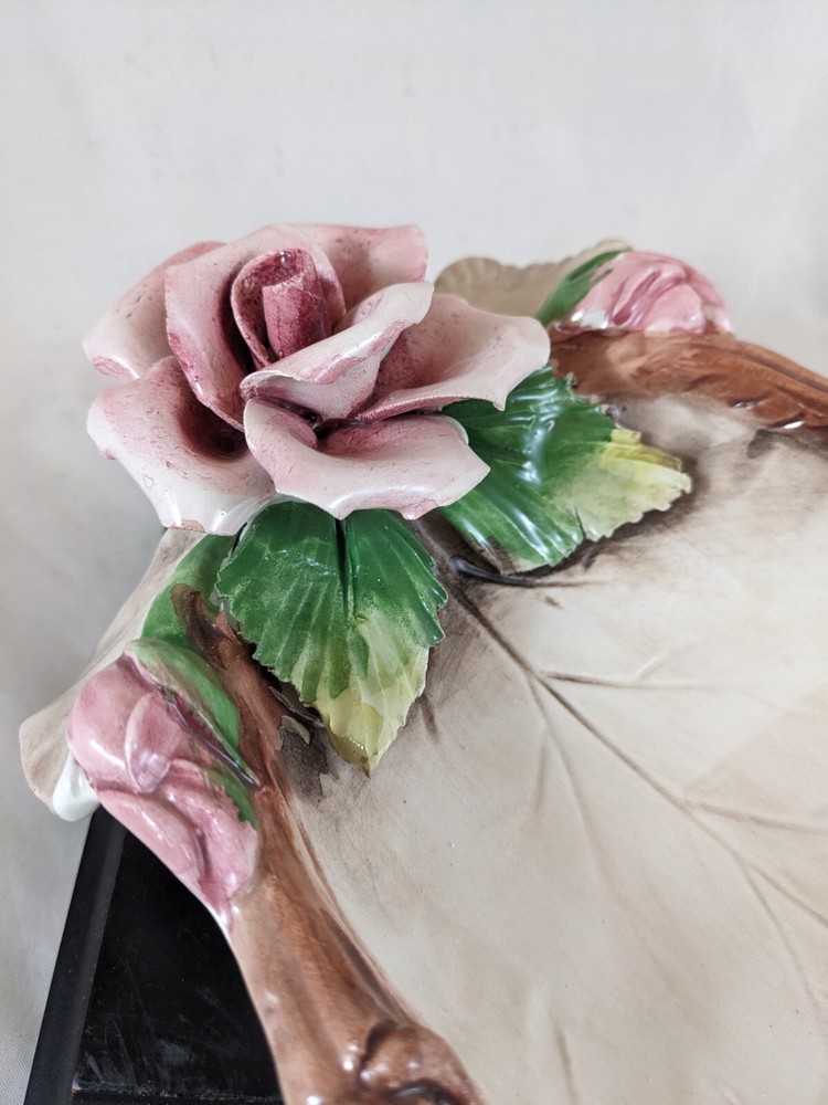 Vintage Capodimonte Floral Dish
