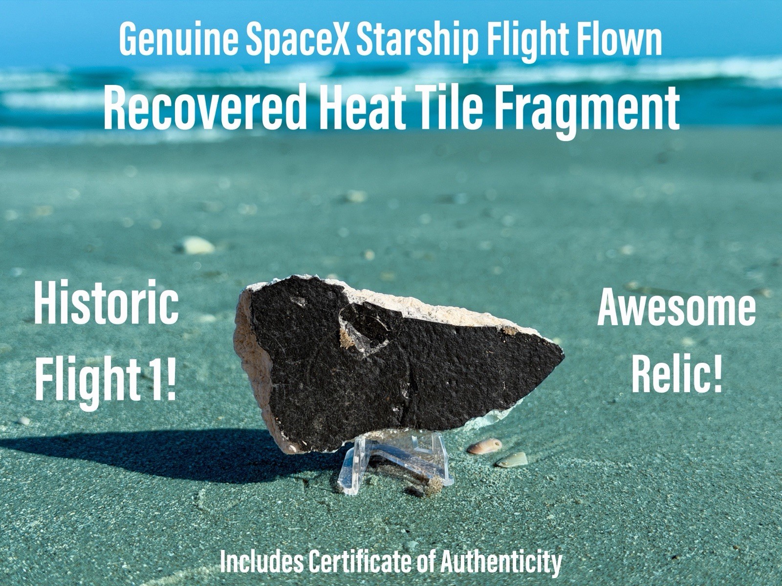SpaceX Starship Tile Fragment Section Historic Flight 1 Flown Relic! (Sm)