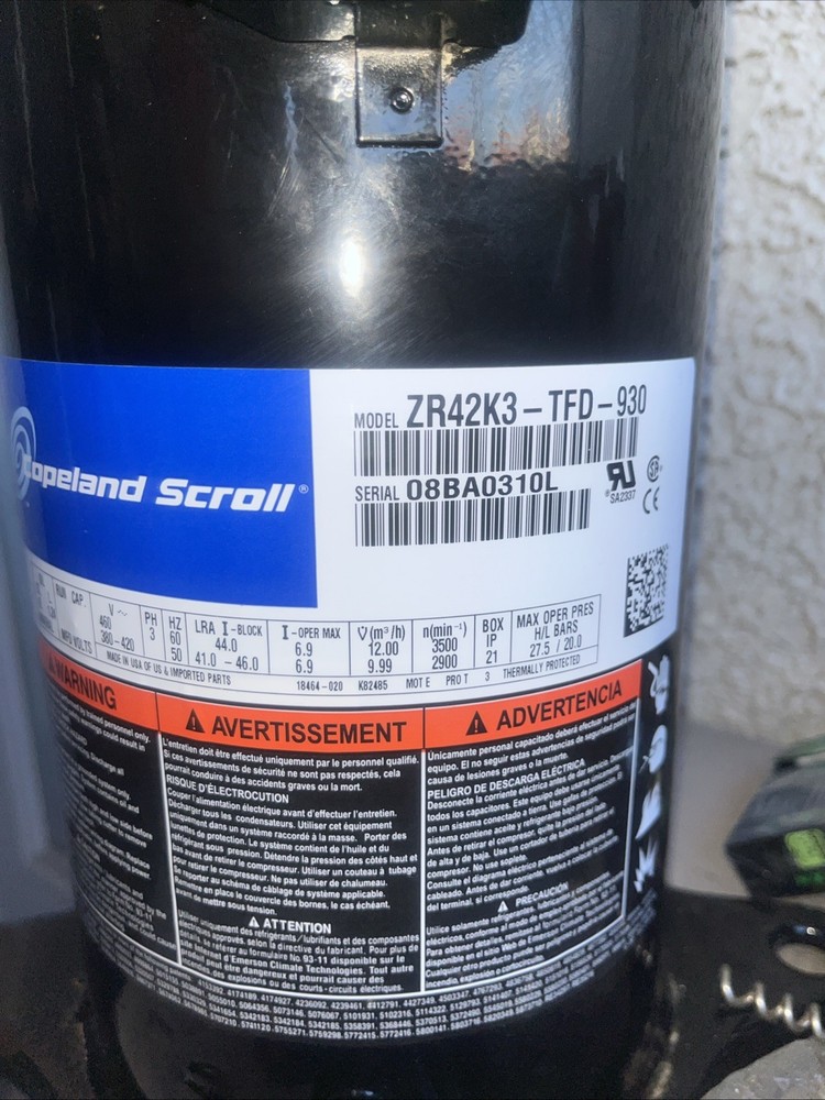 Copeland Scroll Compressor ZR42K3-TFD-930