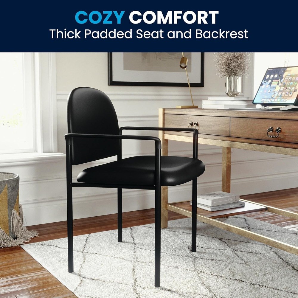 Versatile Padded Side Reception Chair, Stackable & Durable - Perfect for Offices
