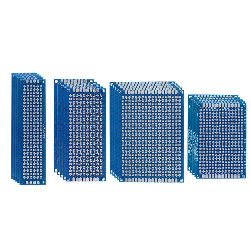 20-Piece Blue Double-Sided PCB Prototyping Boards Kit