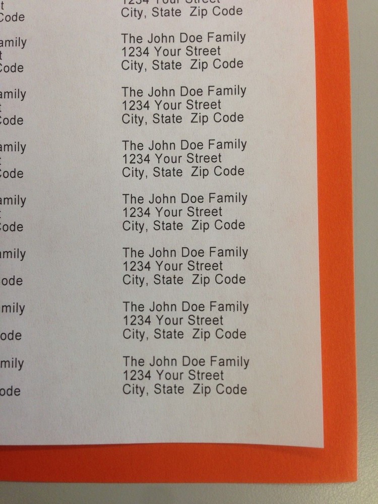 2000 - Personalized / Printed Return Address Labels - 1/2 x 1 3/4