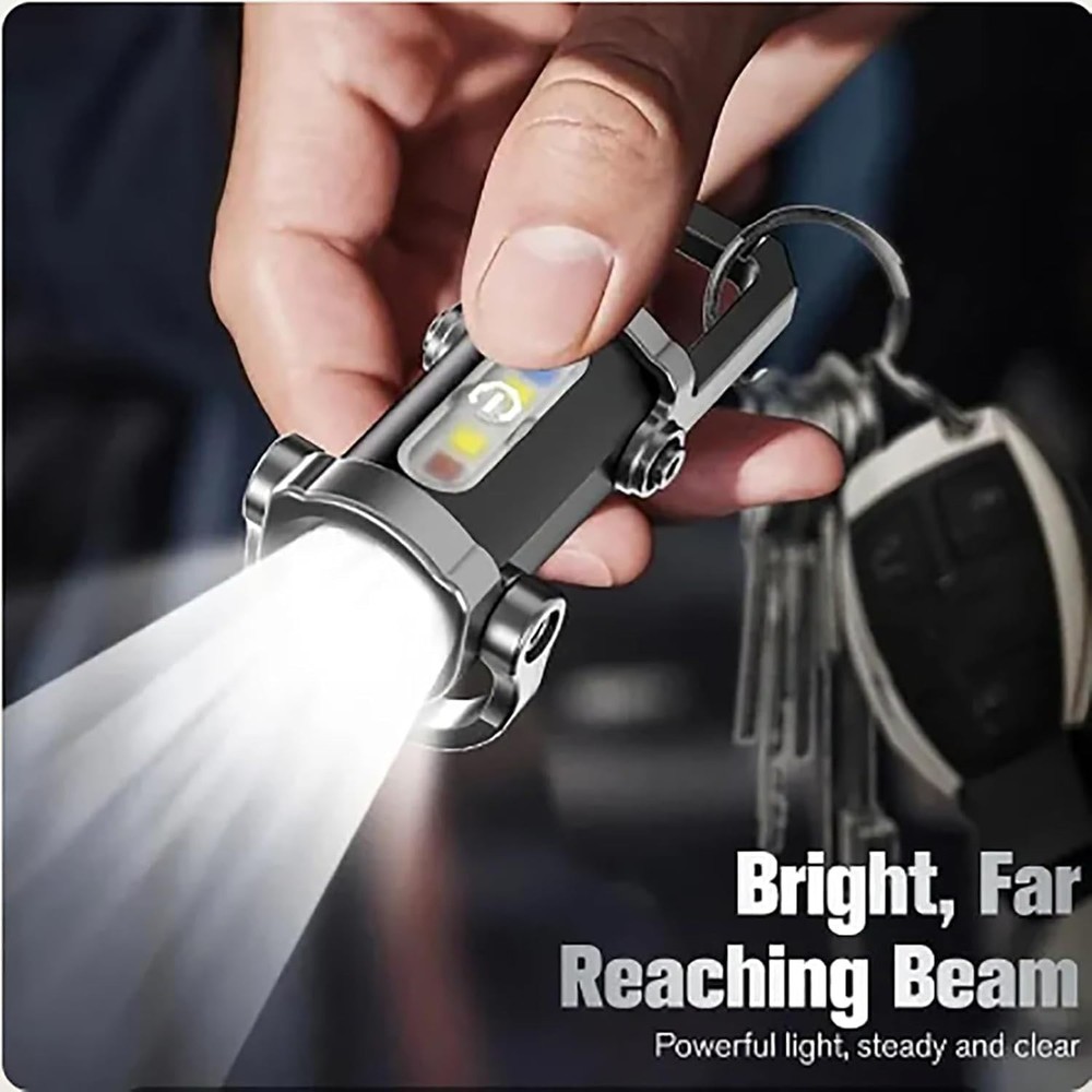 4Pcs LED Flashlight Keychain Portable Rechargeable Super Bright Mini Flashlight