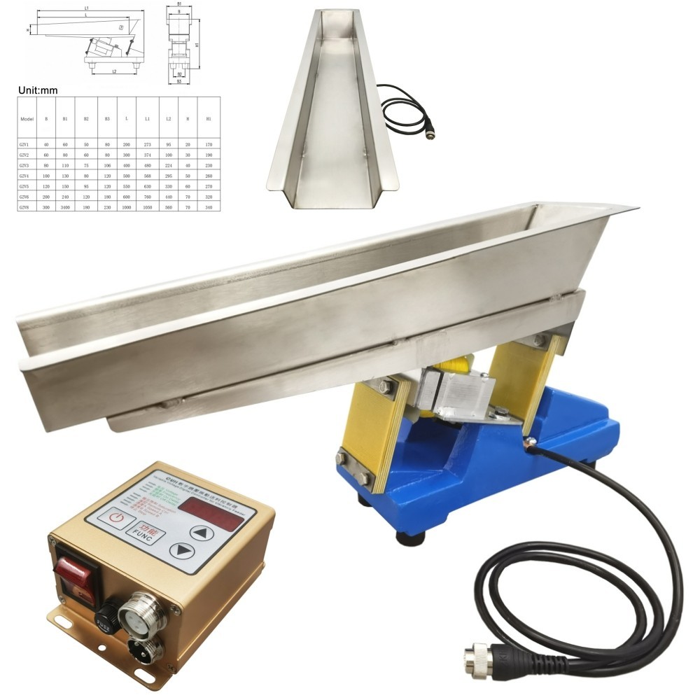110V Micro Electromagnetic Vibrating Feeder Granular Materials Shaking Conveyor