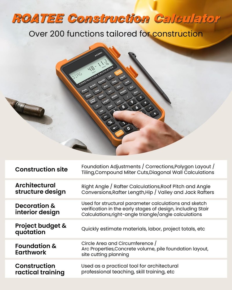Construction Calculator with Writing Tablet Industrial & Scientific Engineeri...
