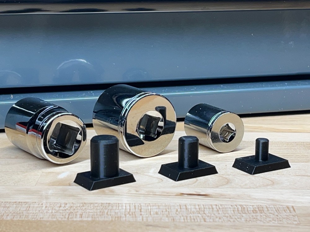 Socket Holder Rails - 1/4", 3/8", & 1/2" - Socket Organizers - Magnetic Base