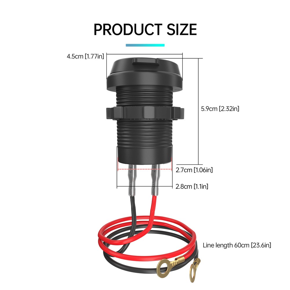 PD USB Fast Motorcycle Charger Adapter for Apple iPhone Samsung Android Phone