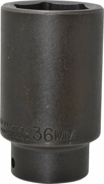 Proto 1/2" Drive 36mm Deep Impact Socket 6 Points, 3-1/2" OAL