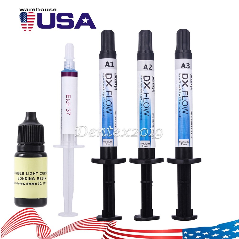 Dental Medium Flowable Composite Resin Light Cure Etching Gel Bonding Adhesive