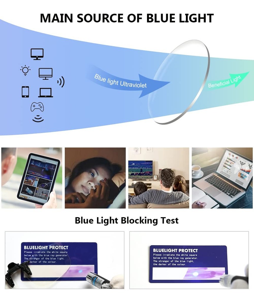 Flip-up Clip-on Blue Light Blocking Glasses 60X43 MM