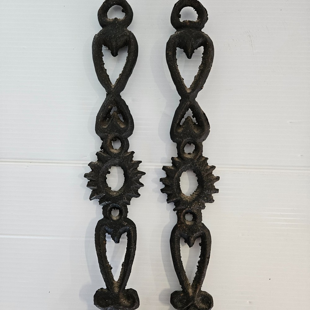 Vintage Black Cast Iron Fork and Spoon Set 12.25" Long