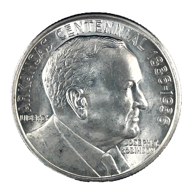 1936 Robinson Arkansas Centennial Commemorative Silver Half Dollar GEM-BU.