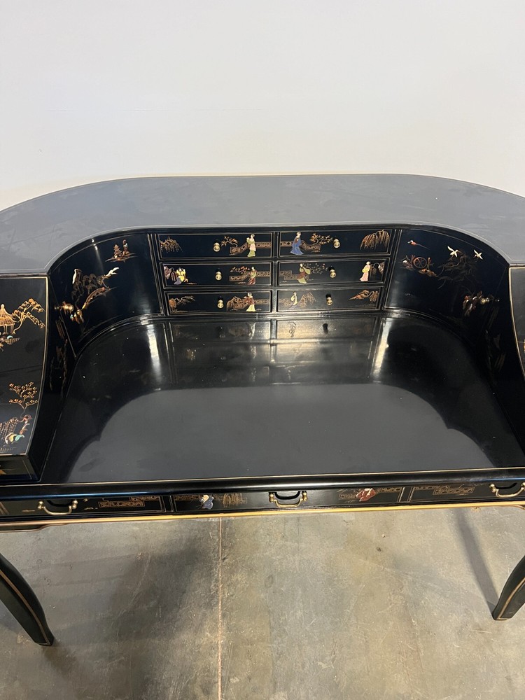 Black Lacquer Asian Writing Desk