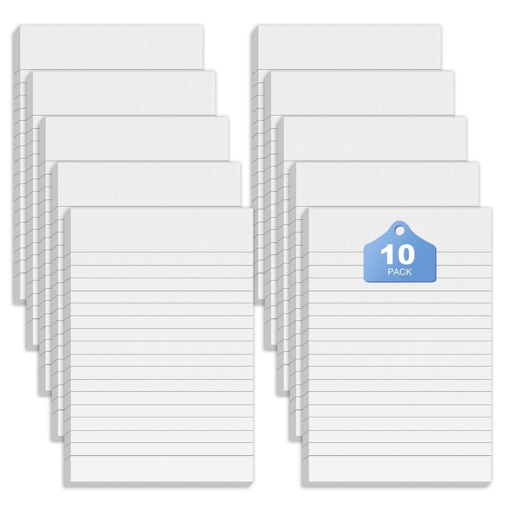 10 Pack Note Pads Small 4x6 Inch Lined Writing Memo Refills
