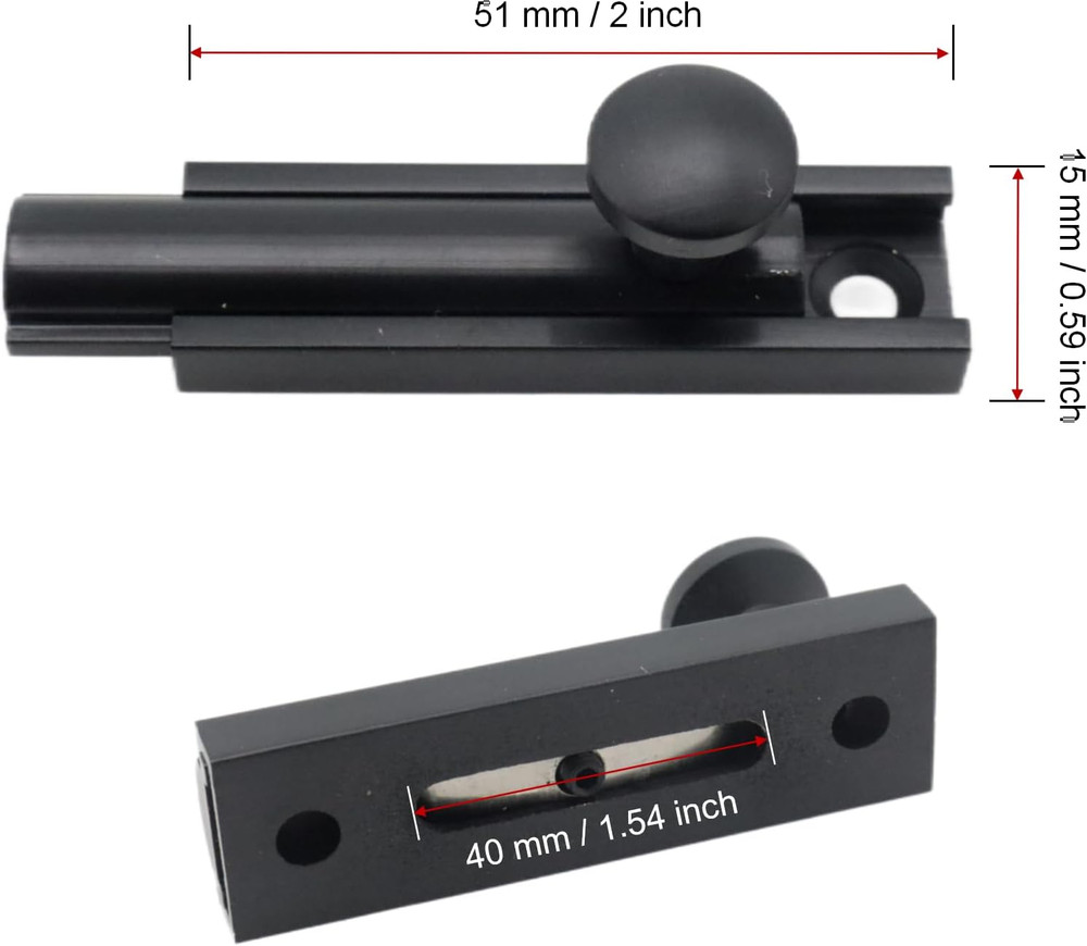 2 Inch Solid Copper Surface Bolt, Copper Slide Lock, Cabinet Surface Bolt with S