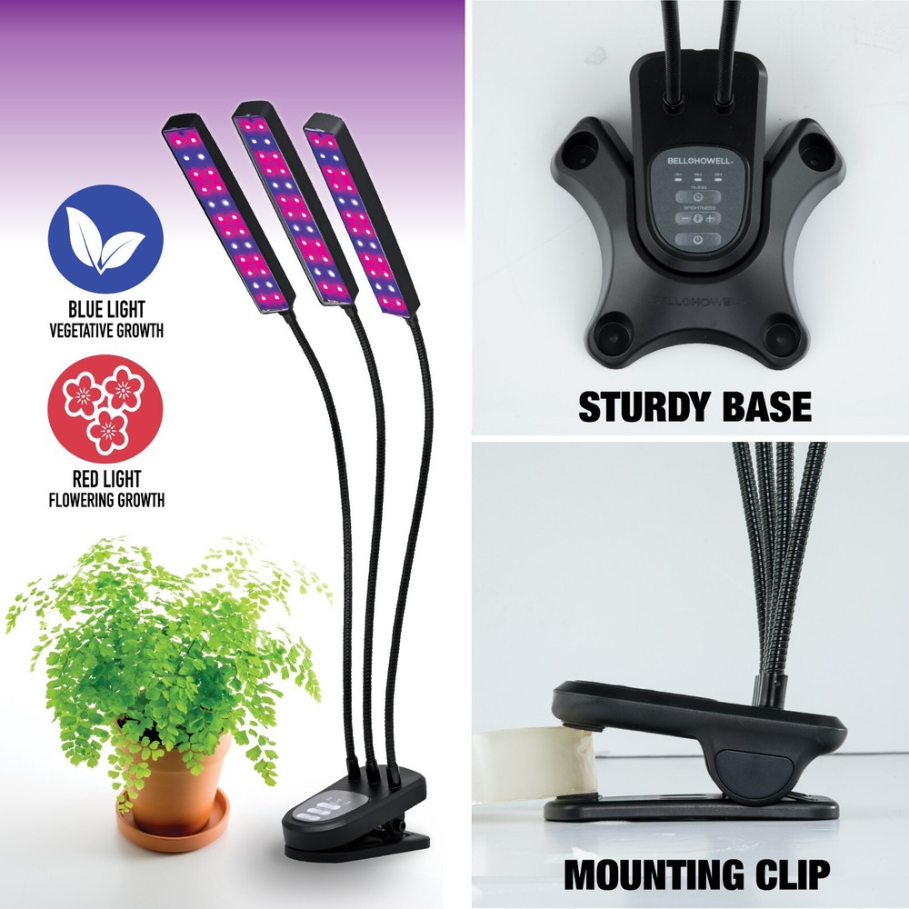 Bell + Howell Bionic Grow LED Indoor Grow Light With 3 Adjustable Head Lights