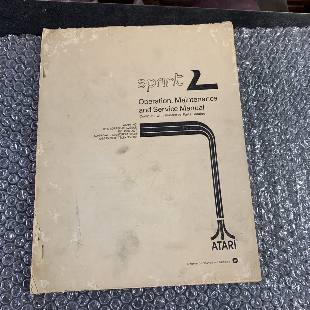 Missing Front Cover Original Atari Sprint 2 arcade video game manual