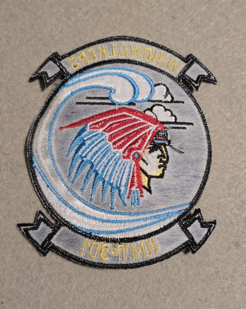 Marine Corps HMT-301 Squadron Patch - No Plastic Backing