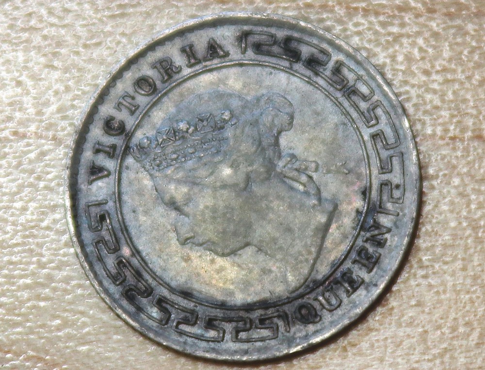 1899 Ceylon Sri Lanka 10 Cents Silver
