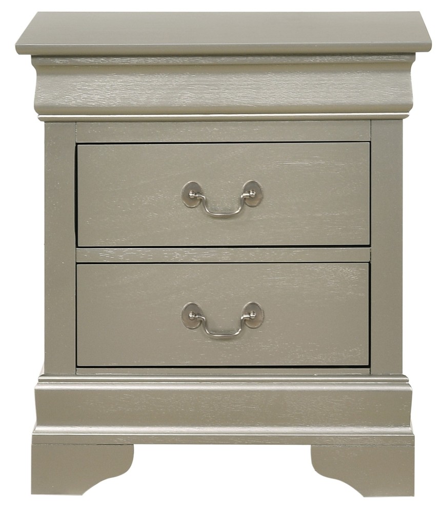 Elegant Silver Champagne Nightstand