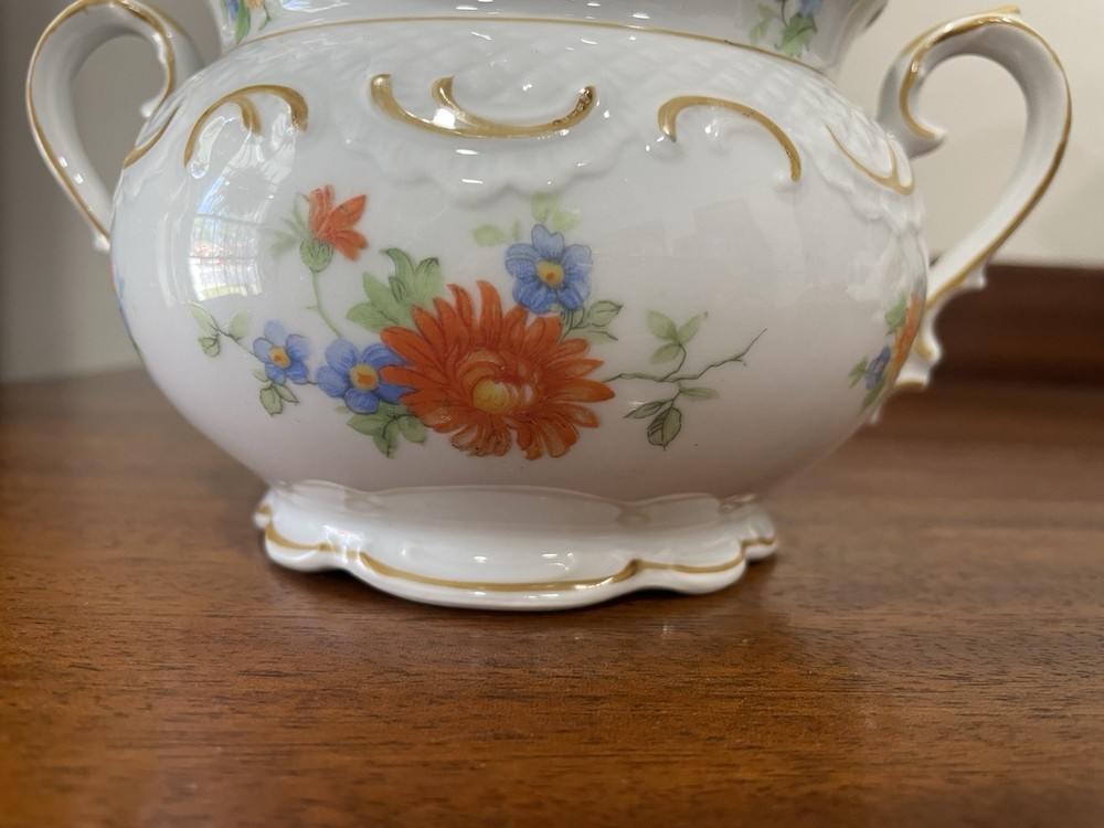Schumann Bavaria Sugar Bowl Floral Pattern Preowned