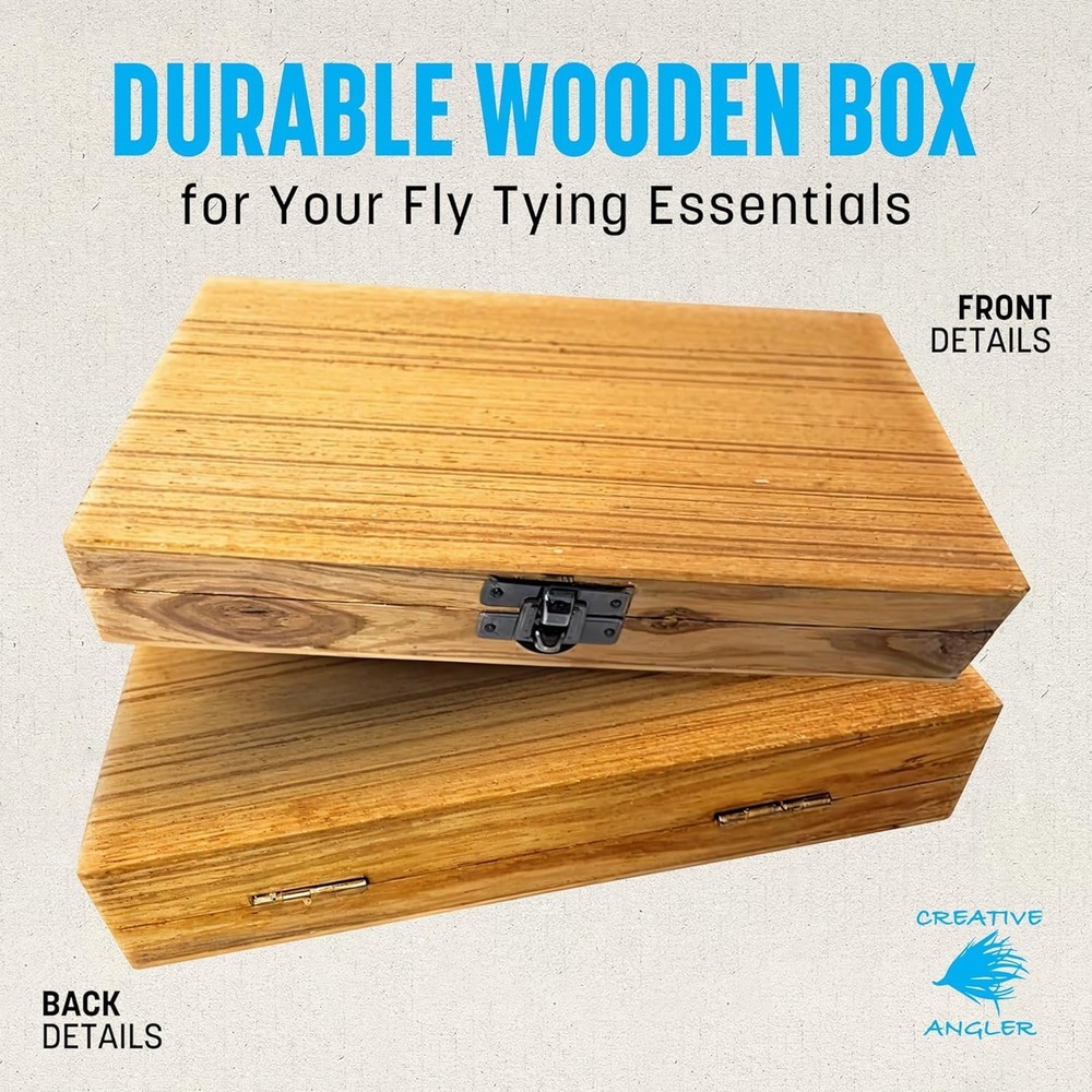 Complete Fly Tying Starter Set in Wooden Box