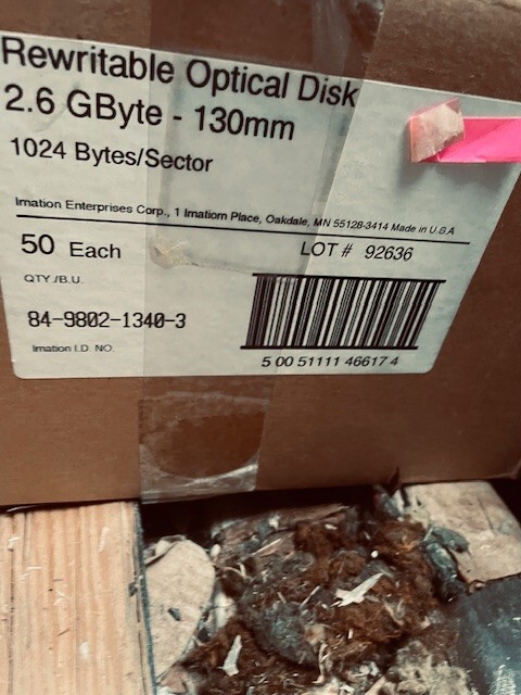 3M REWRITEABLE OPTICAL DISK 5 1/4" 130MM 2.6GB WITH CASE SEALED 5 PACK BOX