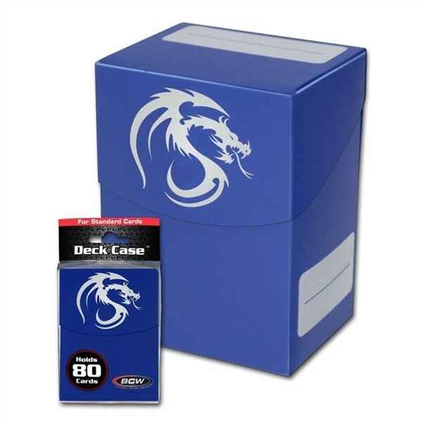 BCW Blue Plastic Deck Case - Holds 80 Collectible Gaming Cards per box