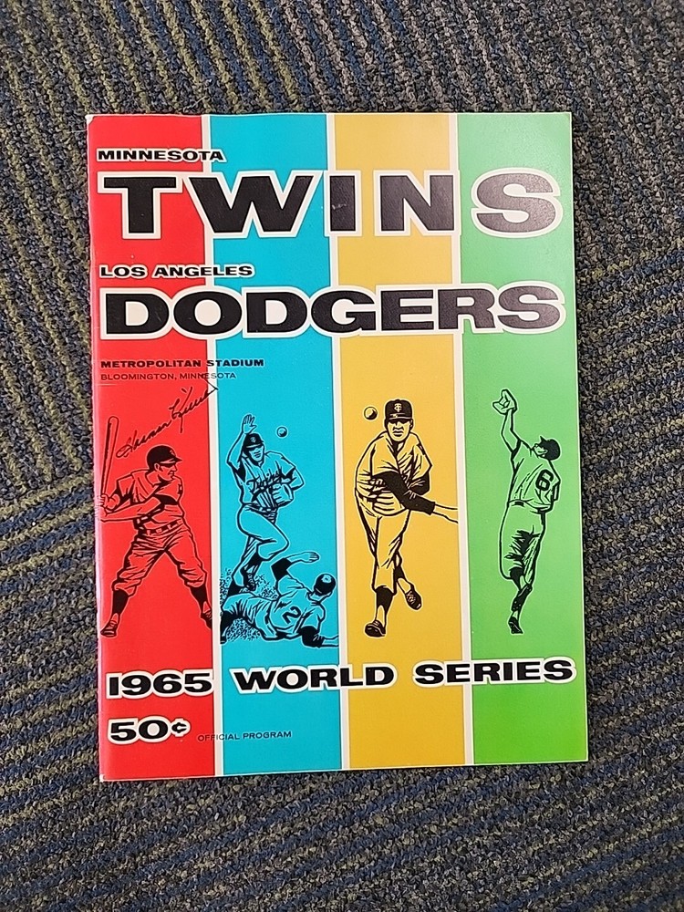 1965 Minnesota Twins Dodgers World Series Program Harmon Killebrew Signed