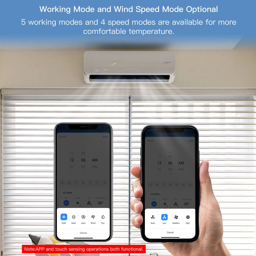 MOES WiFi IR Smart AC Remote Controller LCD Touch Screen Built-in Thermometer