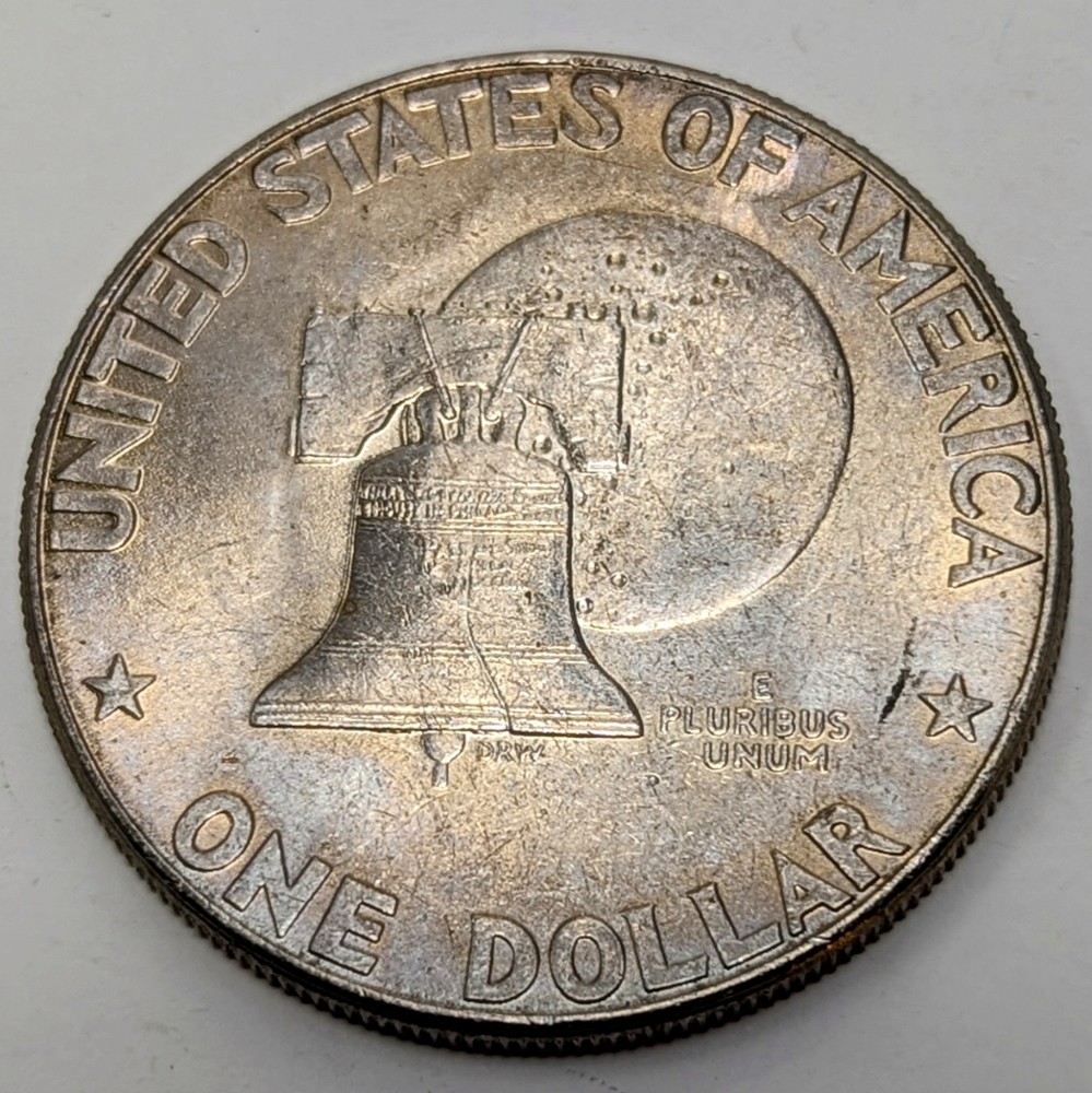 1976-D $1 Type 1 Ike Dollar, MS Condition; Beautiful Toning