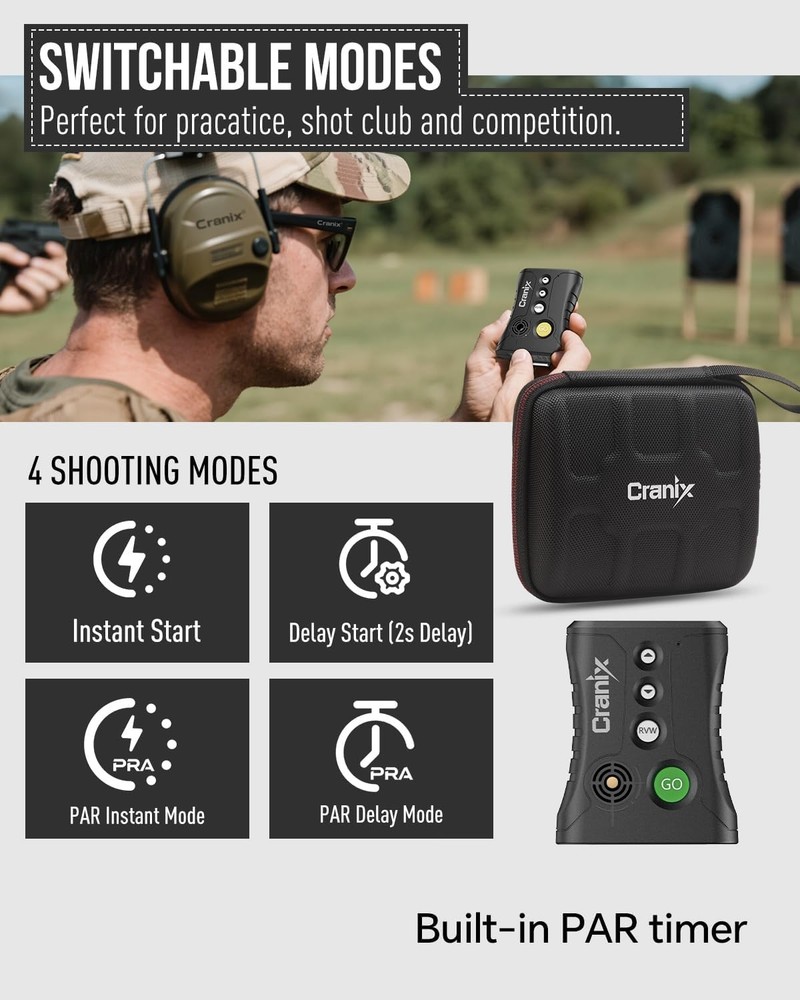 0.01s Professional Shot Timer, Buzeer, 4 modes, Competition,Precision,Training