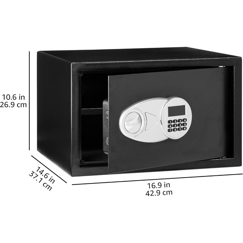Amazon Basics Steel Security Safe and Lock Box with Electronic Keypad