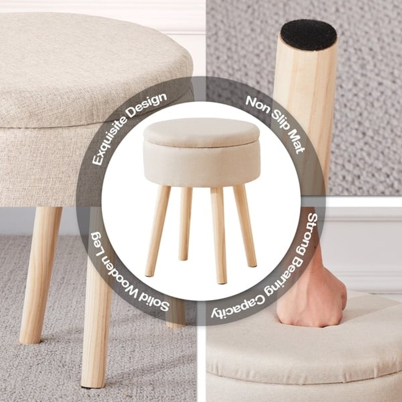 Multifunctional Ottoman Footrest Stool W/ Hidden Storage Easy Assembly New