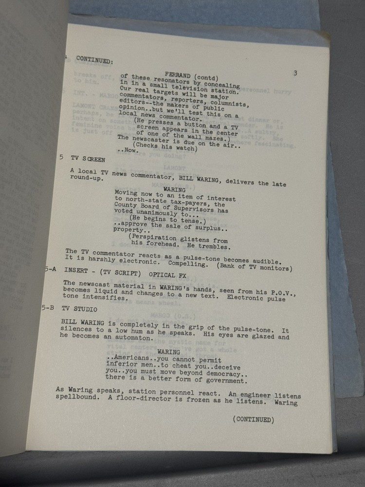 DC THE SHADOW SCRIPT & TREATMENT ORIGINAL TYPED 1970-71 UNPRODUCED TV PROJECT