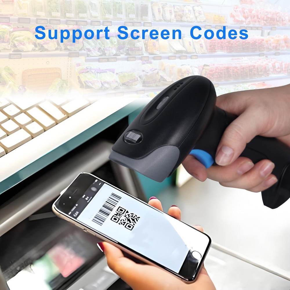 Rabitpos 1D 2D QR Barcode Scanner Wireless, Handheld Cordless Bar Codes...