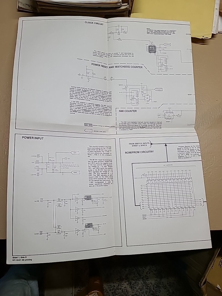 Atari Asteroids schematic Arcade Video game manual Supplement.
