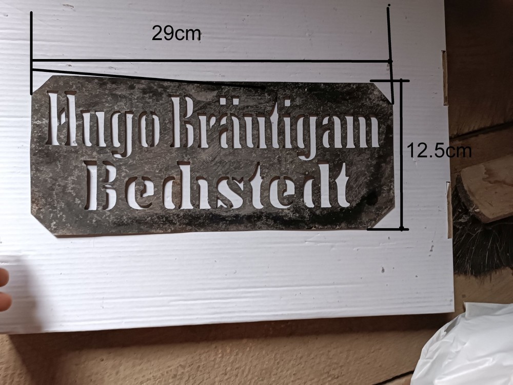 WW2 WWII GERMAN Stenciled plaque.ORIGINAL