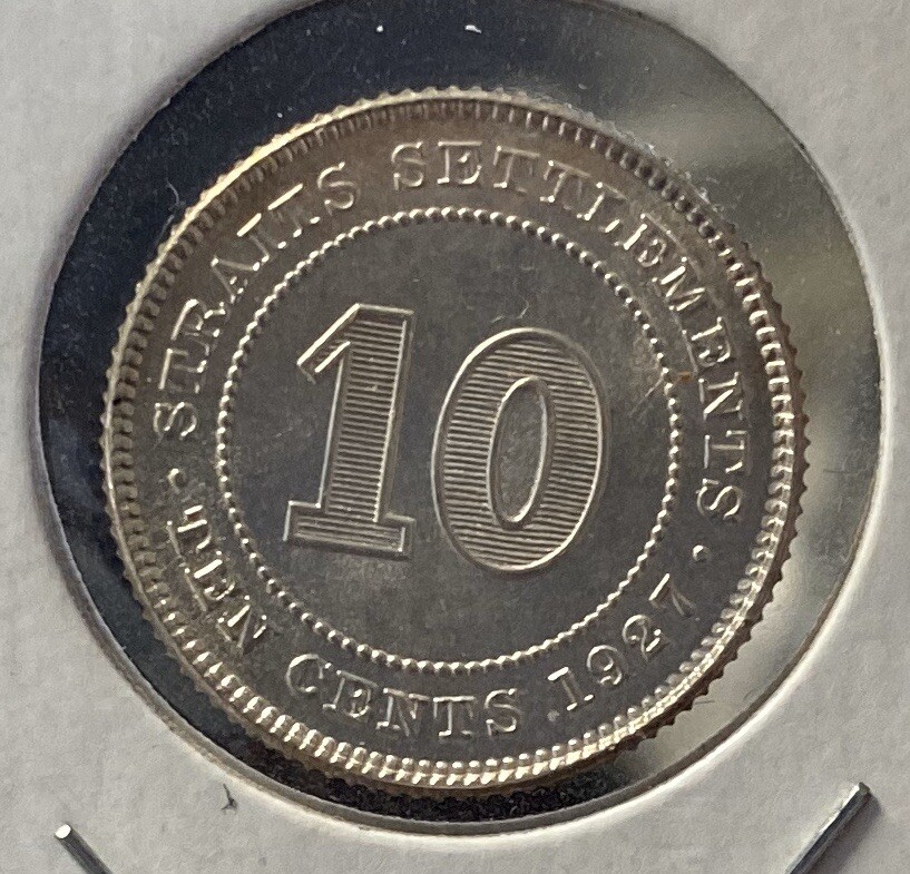 1927 Straits Settlement 10c GEM BU