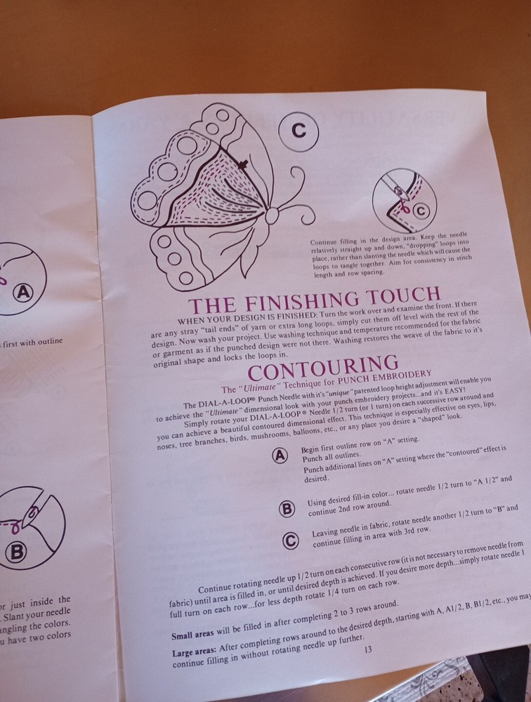 Instructions ONLY Pretty Punch Dial A Loop Needle 1990's Vintage Booklet