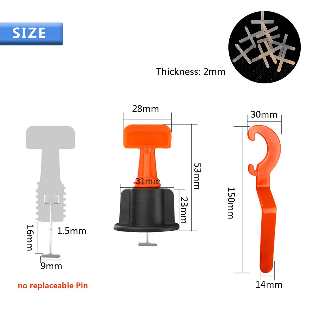 500pcs x Tile Leveling System 1/16" Reusable Tile Leveling Installation Tools