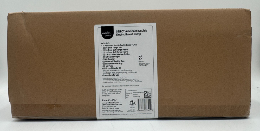 Evenflo Advanced Double Electric Breast Pump KIT - SEALED