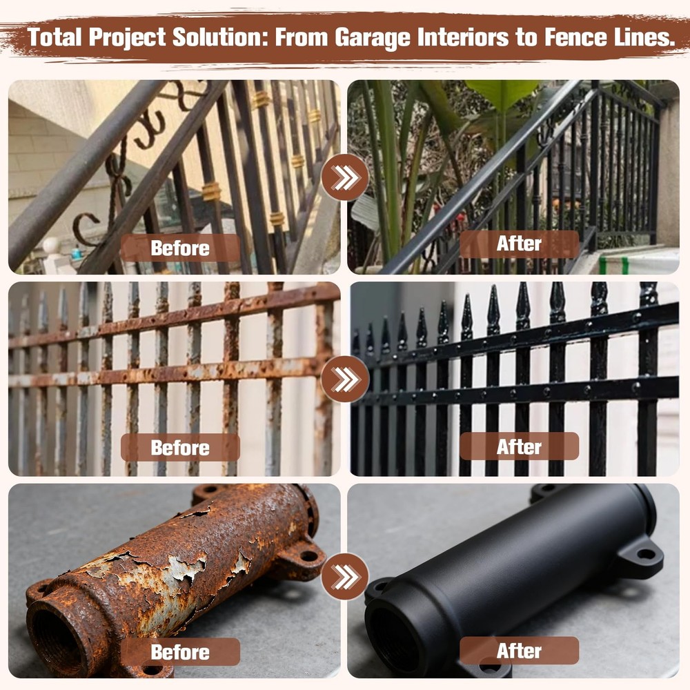 2-in-1 Rust Converter & Metal Primer - 1-Step Rust Stopper, Anti-Rust Coating...