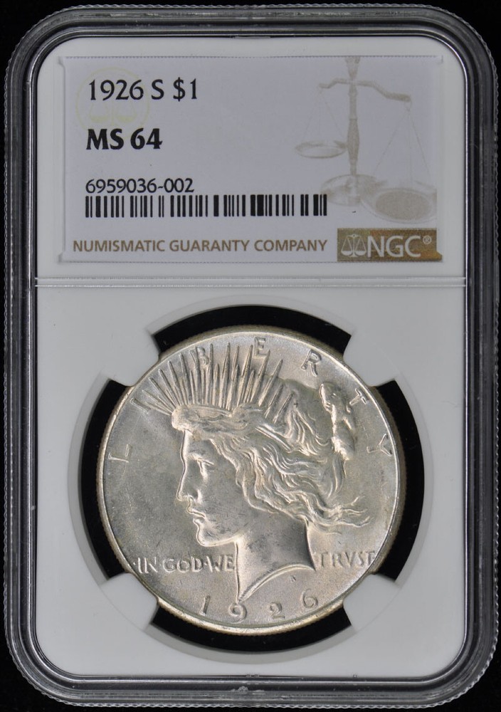 1926-S Peace Dollar S$1 NGC MS64